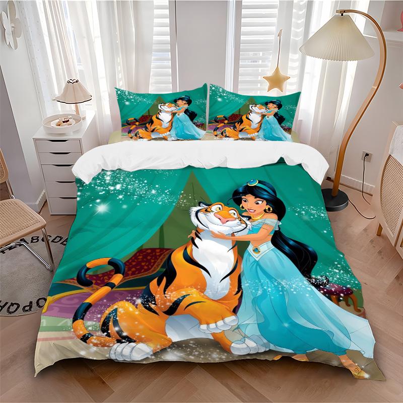 Princess Jasmine Rajah'S Adventure Print 3Pcs Bedding Setduvet Cover With 2 Bedropillowcase Home Birthday Gift