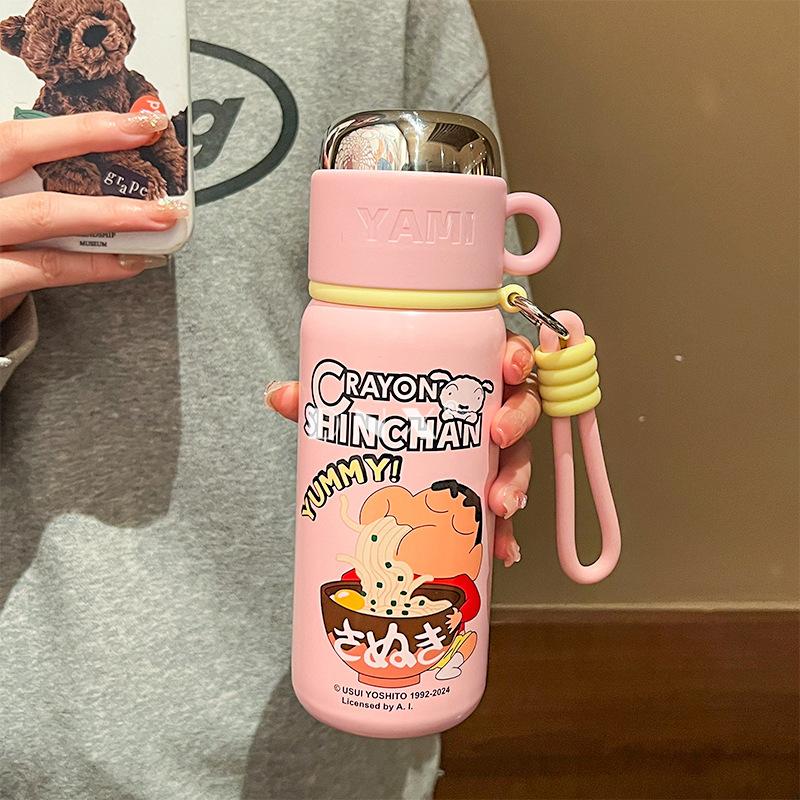 Crayon Small New Large Capacity High Appearance Level Stainless Steel Thermos Cup Cartoon Water Cup Cute Student Portable Accompanying Cup