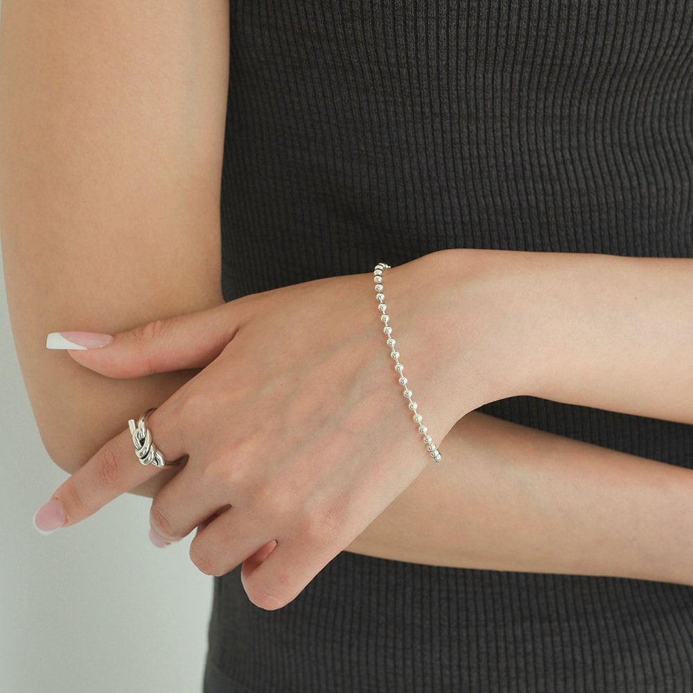 

[Head office genuine product / Silk pouch shopping bag included] Silver 925 Orbi silver ball bracelet 3mm