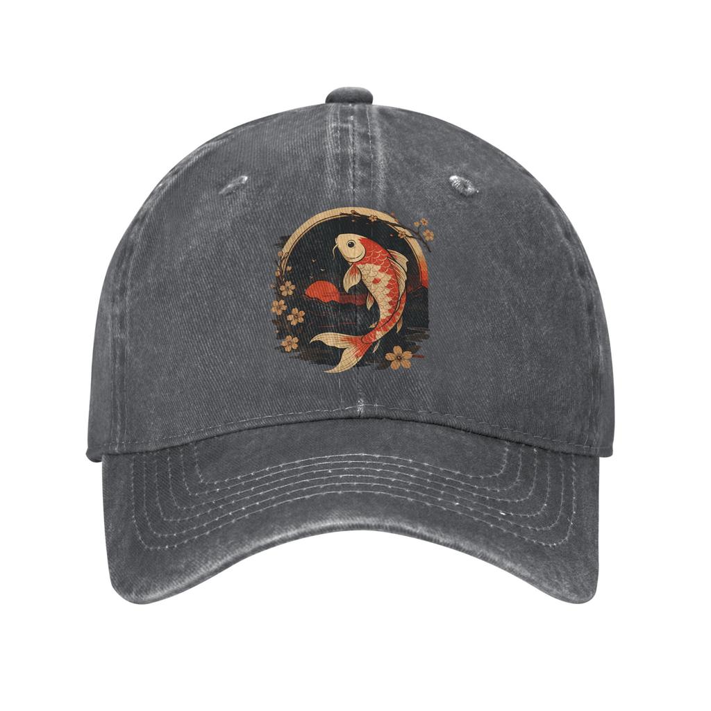 Kawaii Koi Anime Japanse Baseballpet Retro Verweerd Gewassen Snapback Hoed Unisex Buiten Trainen Verstelbare Pasvorm Petten Pet