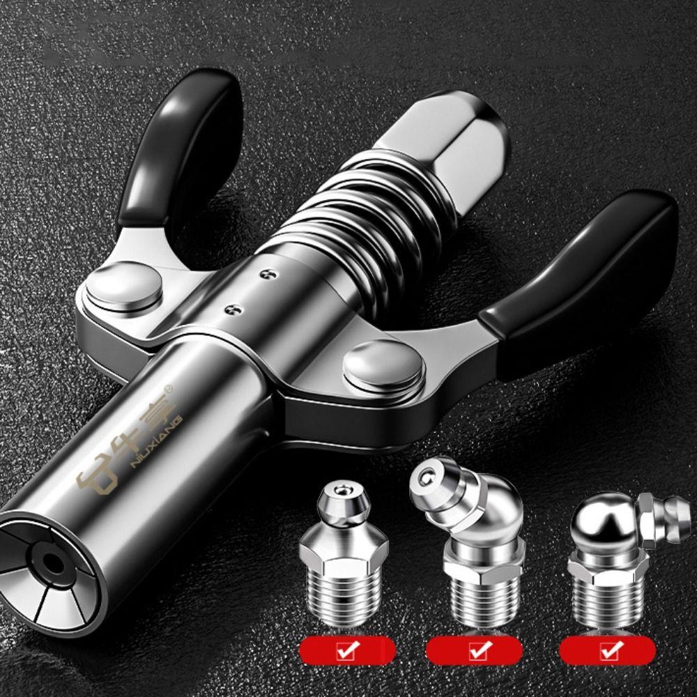 Double Handle Grease Tool Coupler Leak-Free Grease Tip Tool Thickening Grease Nozzle  Automobile