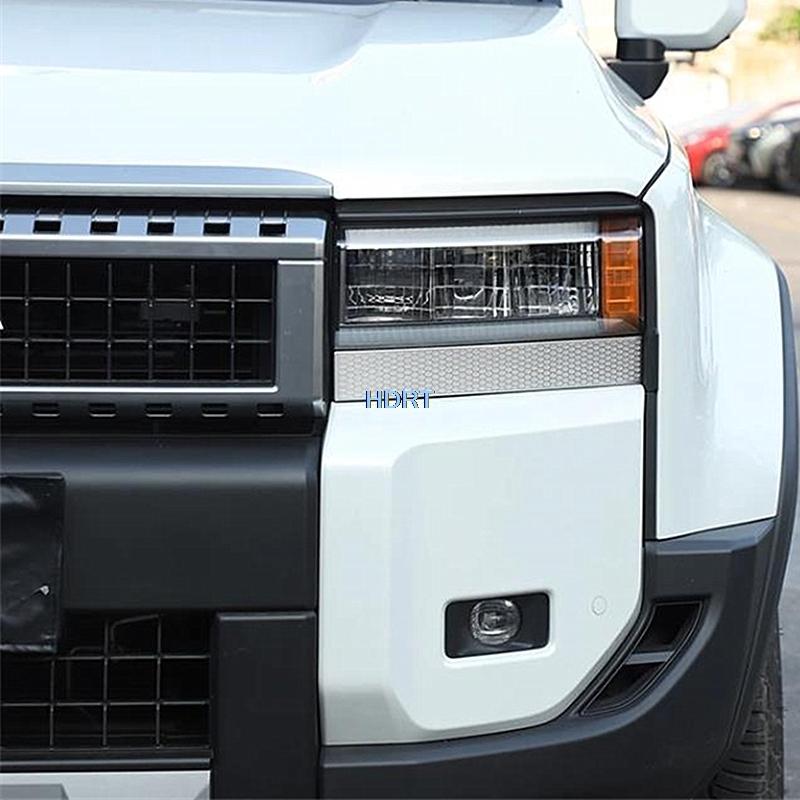 Car Styling Front Head Light Cover Lamp Eyebrow Trim Accessories Exterior Sticker For Toyota Land Cruiser 250 LC250 Prado 2024 +