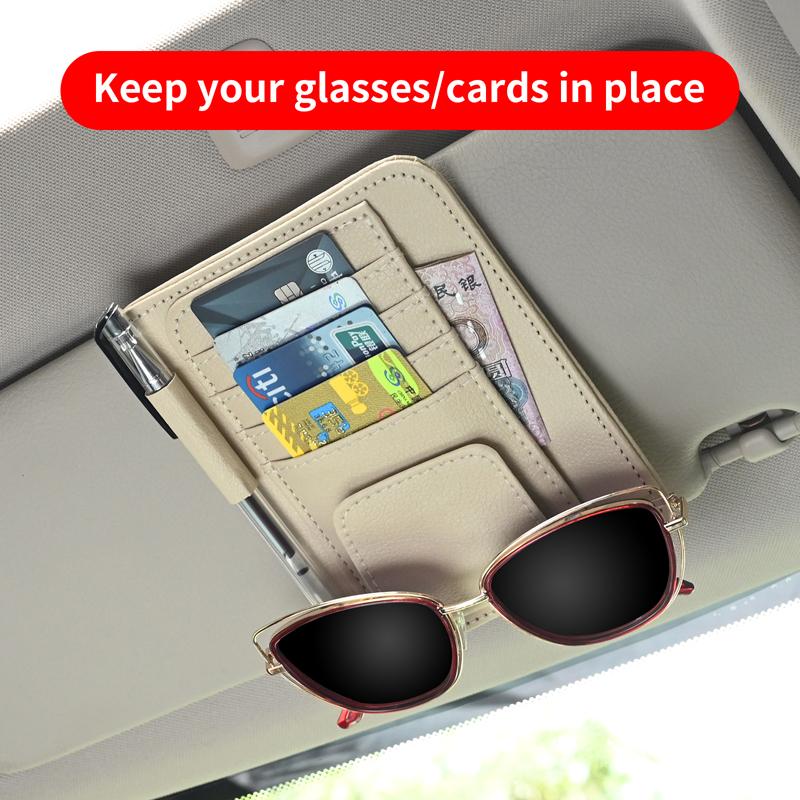 Car Sun Visor Point Organizer Storage Pocket Pouch Bag IC Card Glasses Storage Holder Clip Stowing Tidying Auto Car Accessories