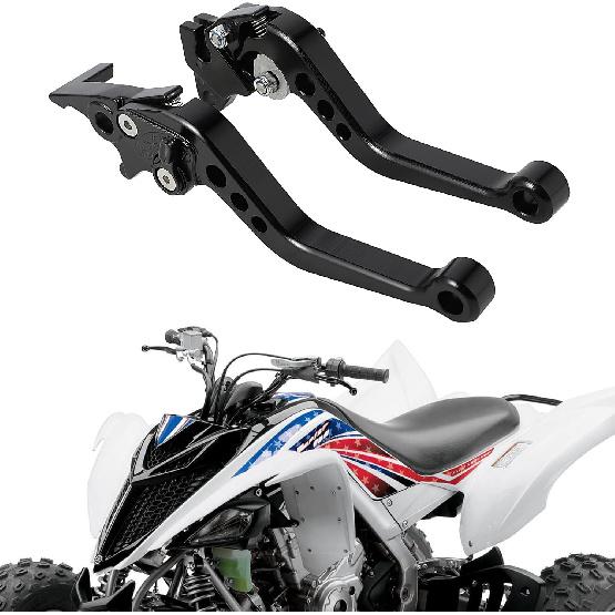 ATV Clutch and Brake Lever Set Adjustable Handle for Raptor YFM 700R 700 2008-2025 Black