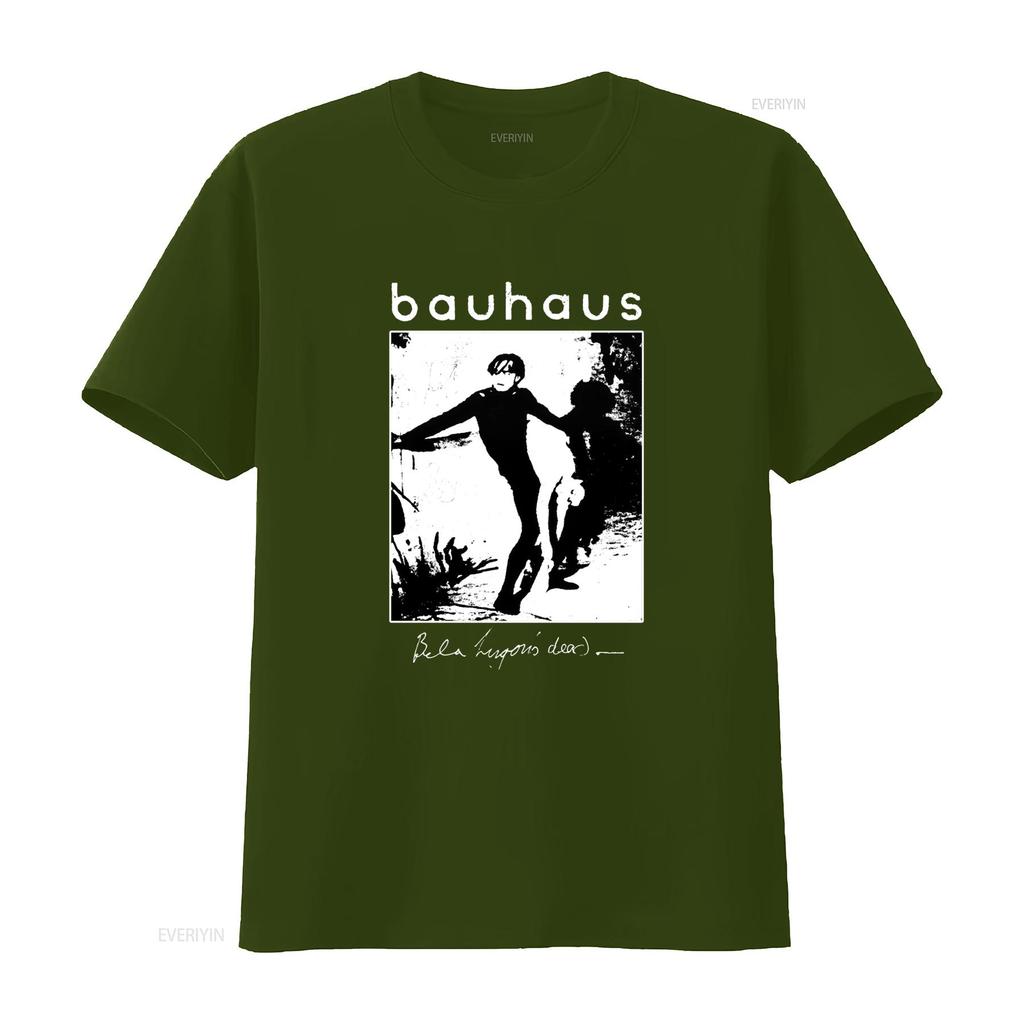 Bauhaus 1989 Bela Lugosis Dead Stile Vintage Cotone Maglietta Nera Design Retrò Tessuto Confortevole vintage Lavata Casual Morbida