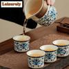 Chinesisches Ru-Ofen Blau-Weiß Keramik Tee-Set Exquisite Tee-Infuser Klit Kung Fu Teetasse Tragbare Teekanne Gaiwan Teetassen Geschenke