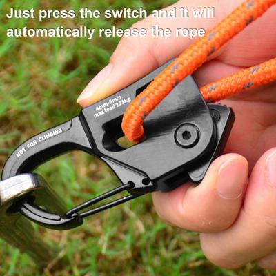 3 Stück/Set Seilspanner mit Kordelkarabiner für Outdoor-Rucksacktouren, Wandern, Camping, Abspannleinen-Seilspanner aus Aluminiumlegierung, Selbstverriegelnder Seilspanner