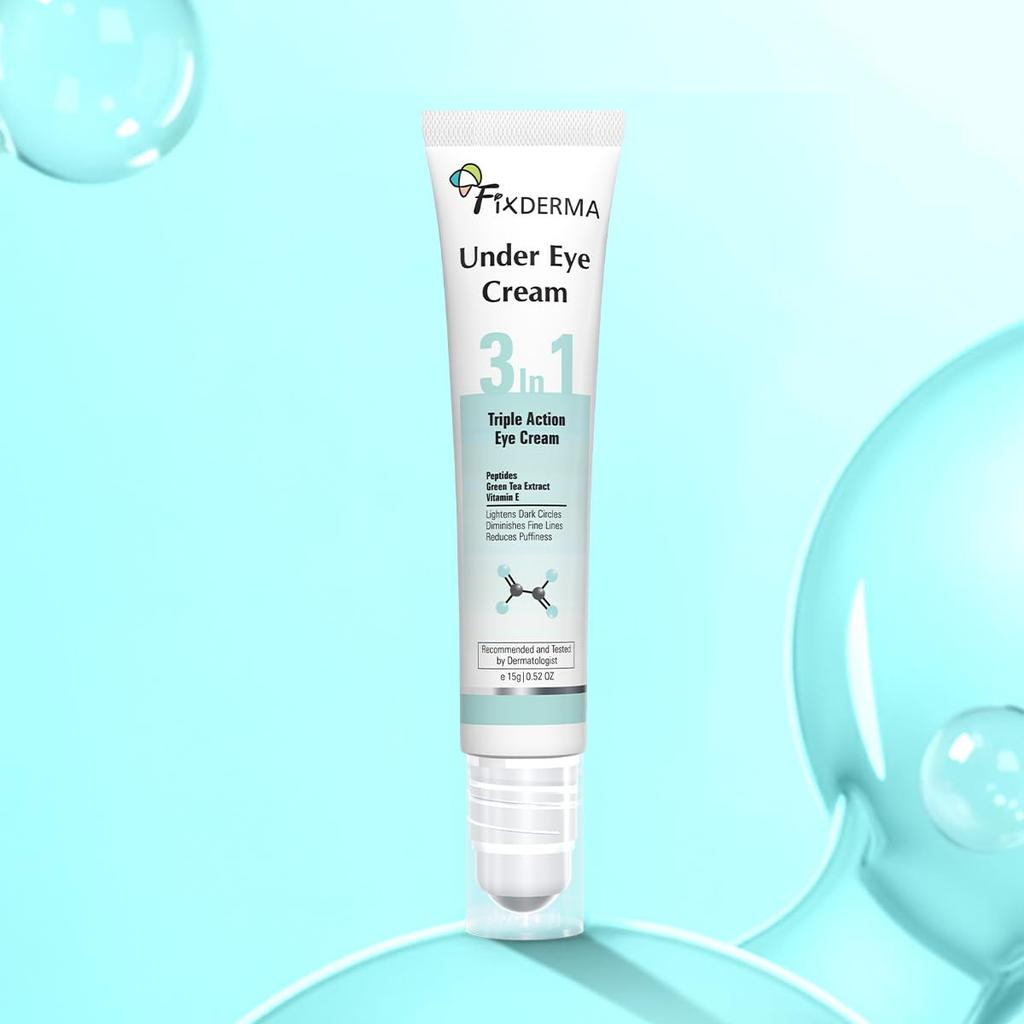 Fixderma Under Eye Cream | For Dark Circles| Controls Puffiness | Sooths Under Eye| Youthful Eyes | Safe & Effective Cream| Paraben Free- 15g