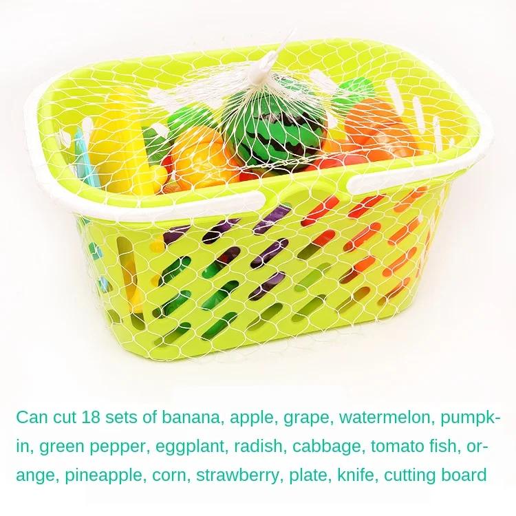 Kitchen Fun Cutting Fruit Basket And Vegetables Pizza Food Play House Set Puzzle Education Toys For Kids Boys Girls Xmas Gifts