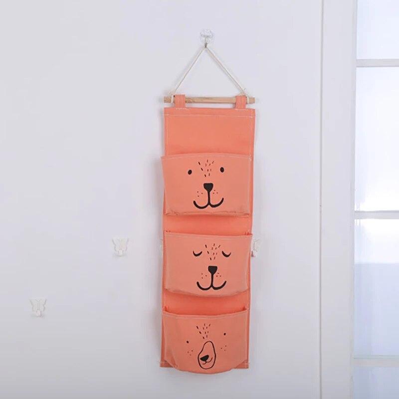 Drei Taschen Aufbewahrung Hängebeutel Wandmontiert Studentenwohnheim Aufbewahrung Nachttisch Kleine Stofftasche Wandaufbewahrungstasche Hängende Wandaufbewahrung