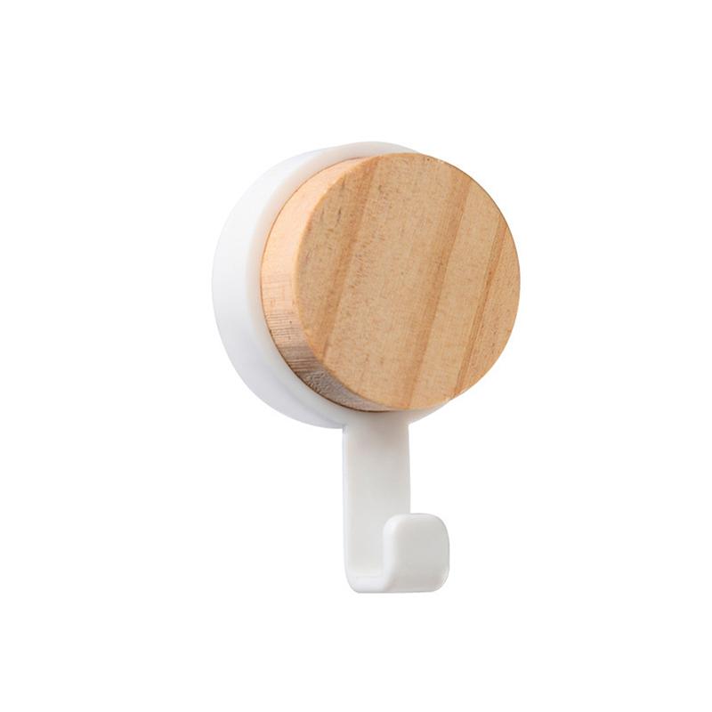1Pc Self Adhesive Door Wall Hangers Hooks Abs Wood Hat Racks Key Hanger Kitchen Bathroom Home Wall Organizer Ornaments