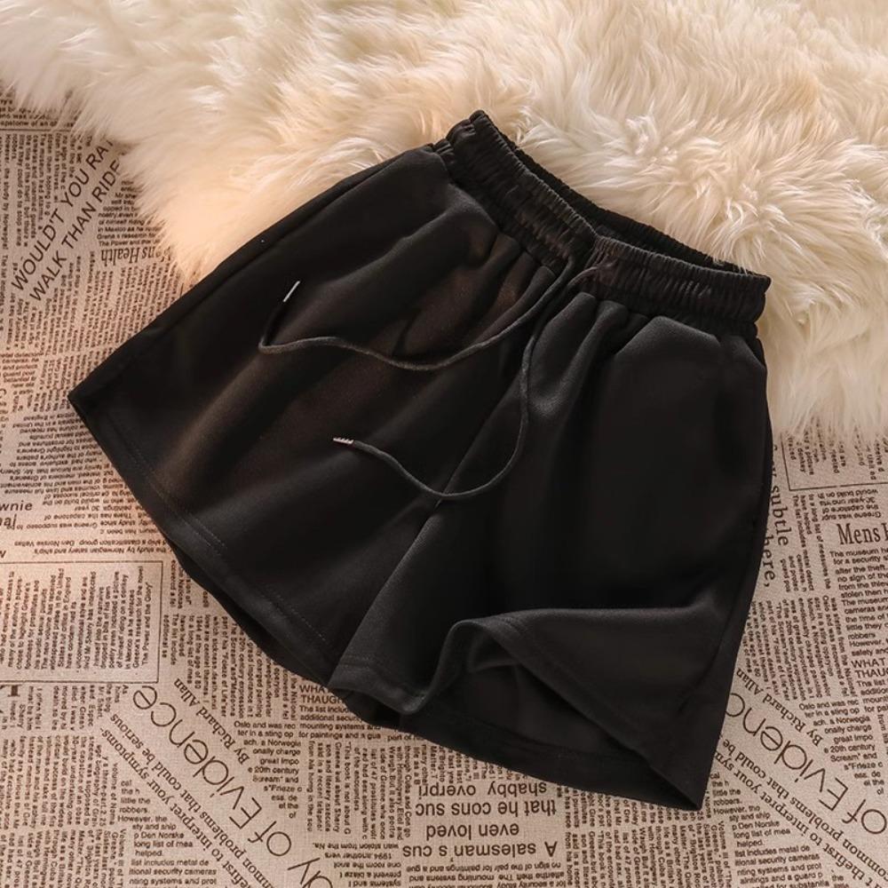 Women's Elastic Waist Drawstring Shorts Loose Fit Casual Sweatshorts Soft Polyester Summer Lounge Shorts