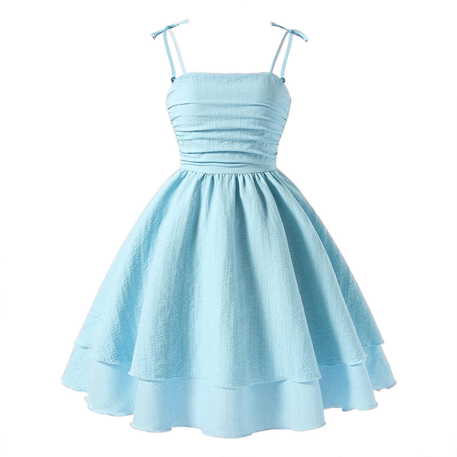 

Літній дитячий одяг Cuhk Child Bow Sling Princess Fashion Dress 130 світло-синій колір