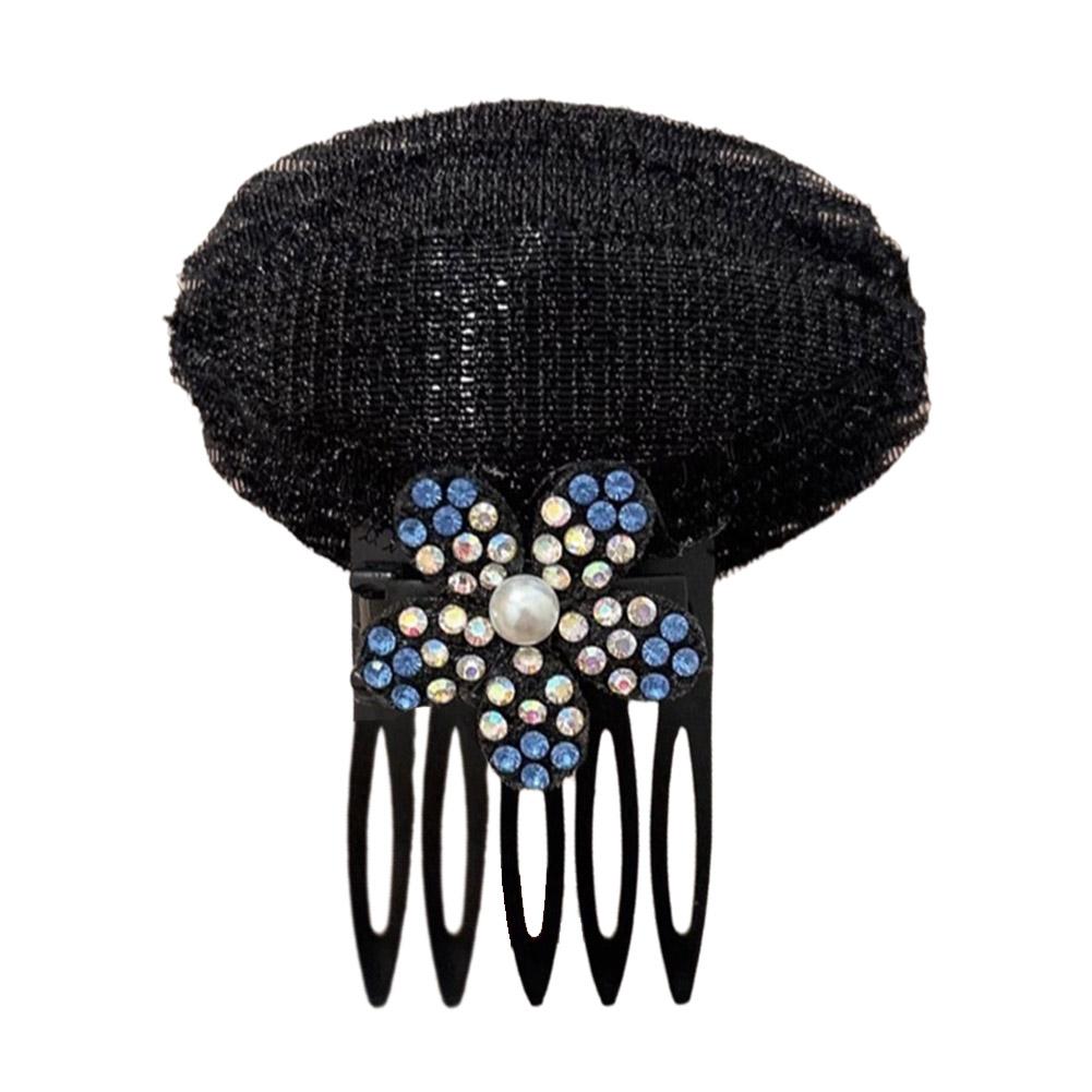 Rhinestone Invisible Fluffy Hair Pad Sponge Clips Puff Up Base Cushion It Hair Bun Head For Wom F0I1