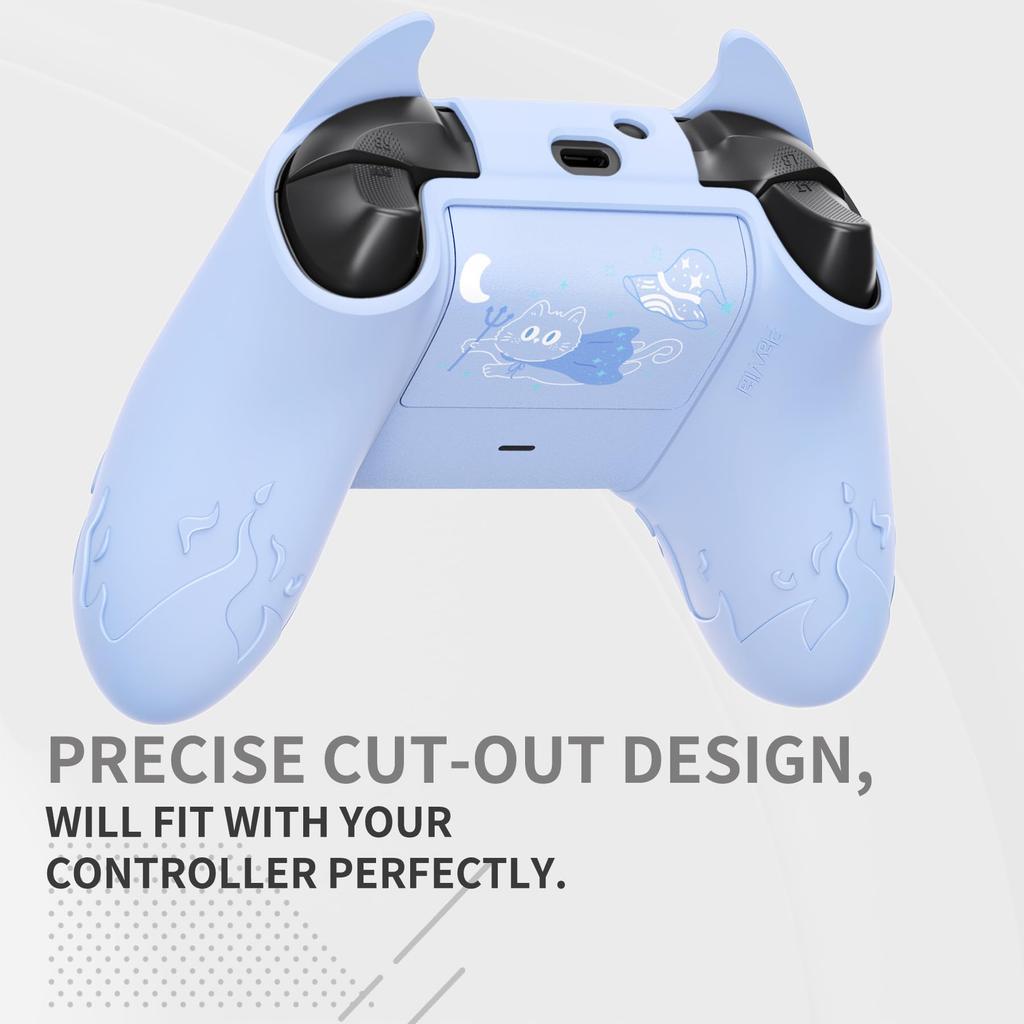 PlayVital Cute Devil Style Silicone Thumbstick Caps for Xbox Series X, Xbox Series S, and Xbox Core (Baby Blue)