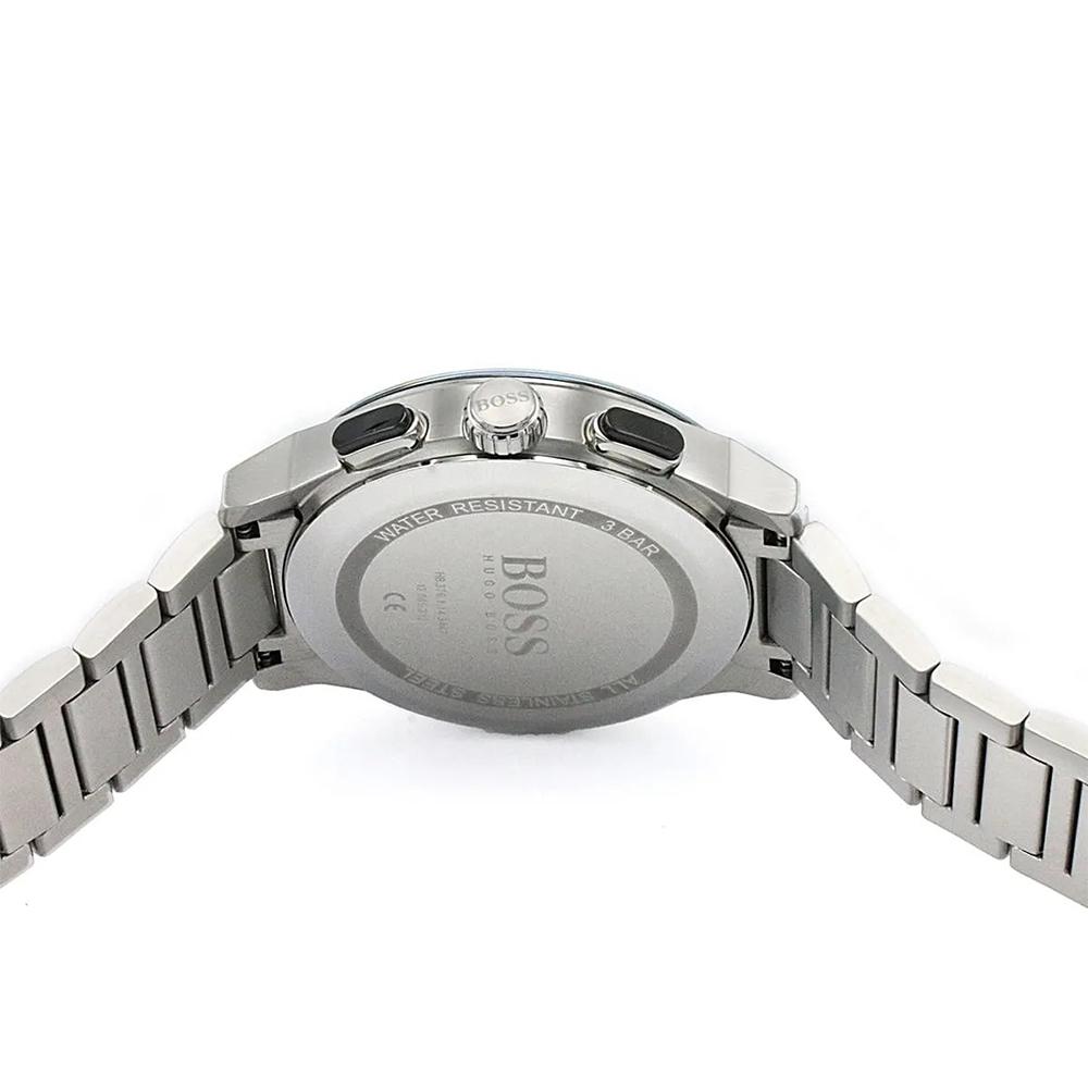 Hugo Boss 1513762 men's watch Silver strap Black dial 44 mm + box