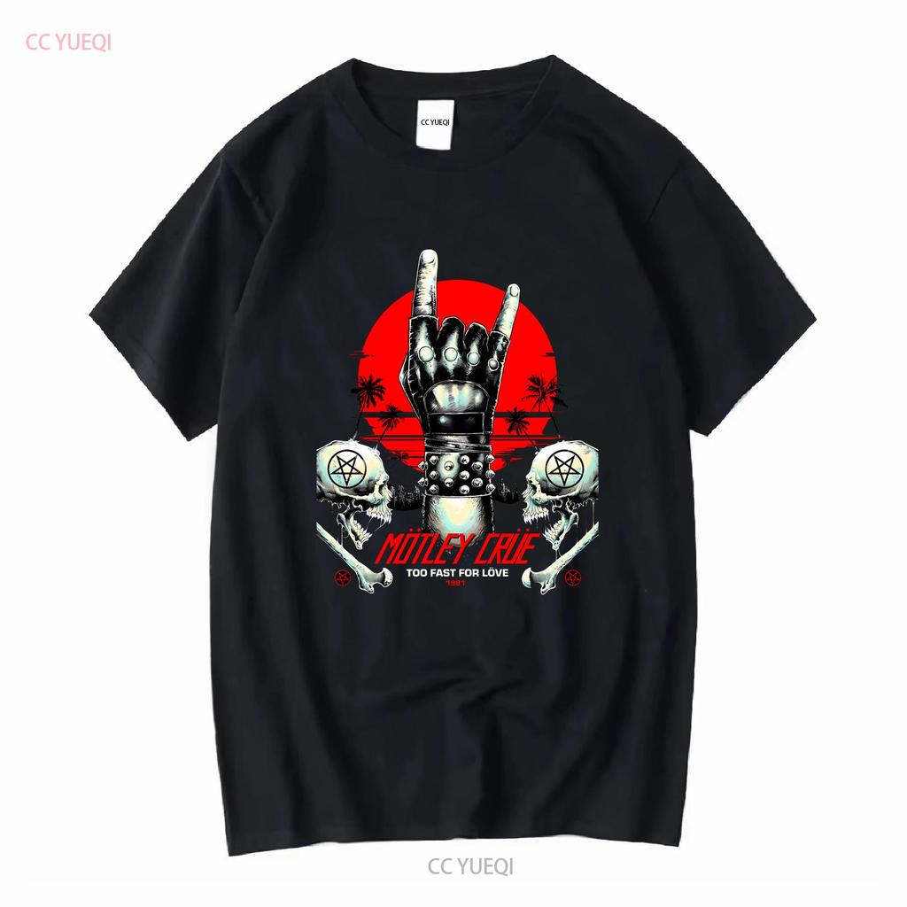 Blandad Besättning För Snabb För Kärlek Tungmetall Rock Bomulls T-shirt S 3XL vintage Tvättad Vardaglig Andningsbar mode Snygg Unisex