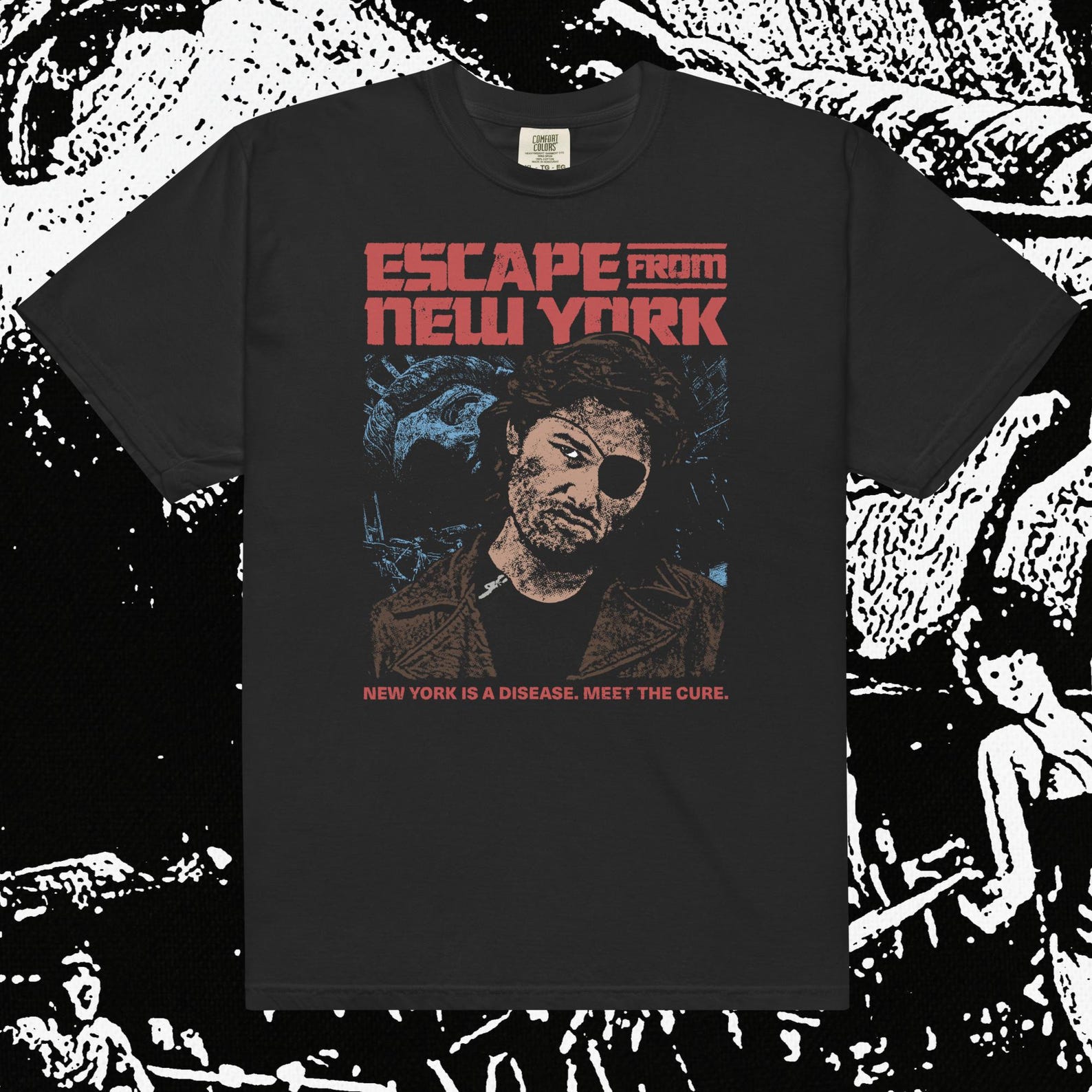 Escape From New York Snake Plissken: Comfort Colors Action Film T-Shirt S