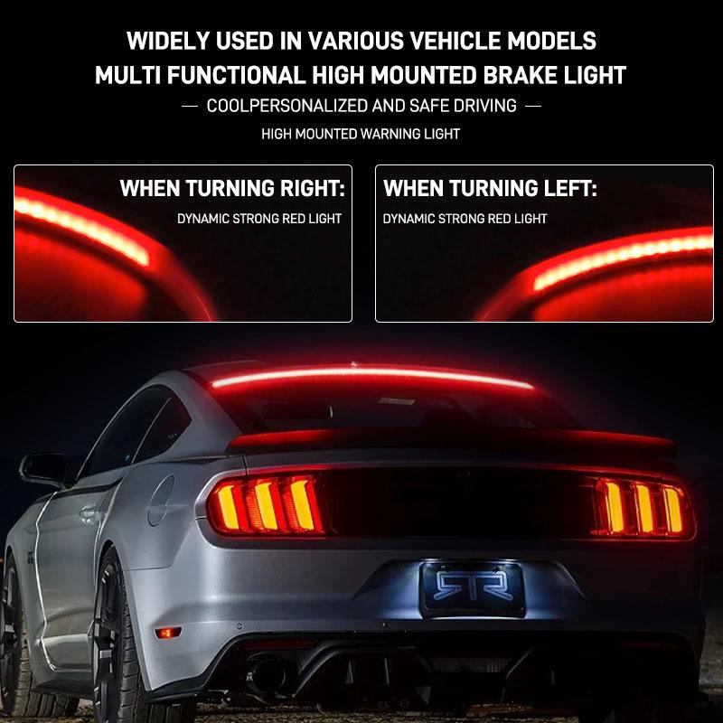 Car High Position Brake Lights Multi-mode Warning Tail Lamp Turn Signal LED Strips Auto High Mount Brake Stop Lights 90/100CM