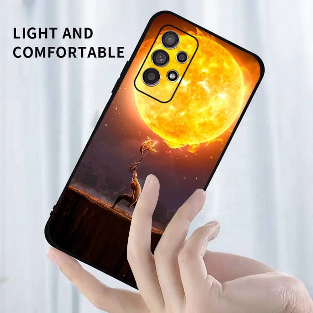 

E-Escanor Sun Cartoon Phone Case For Samsung S25,S24,S23,S22,S21,S20,S10,Ultra,Plus,Lite,FE,Soft Silicone Black Cover Samsung S24fe