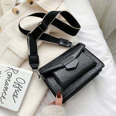 New Style Ladies Bags Mini Mobile Phone Bags Girls Fashion Square Bags Stone Pattern Messenger Bags Wide Shoulder Strap Bag