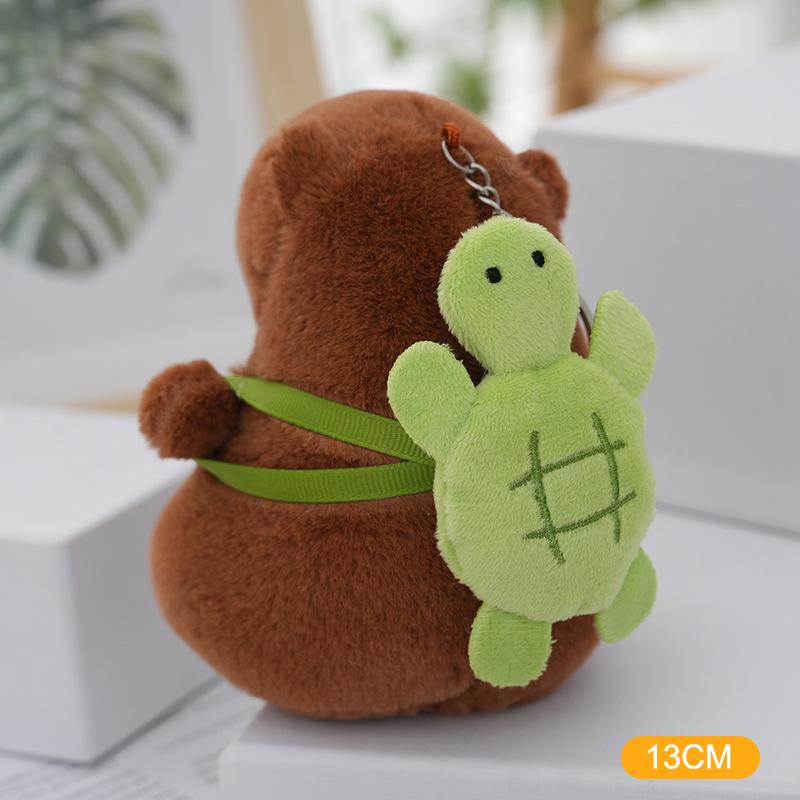 Cute Plush Capybara Keychain Cartoon Animals Toy Stuffed Soft Doll Plush Gift Kid Toys Doll Bag Hanging Ornaments Car Pendant