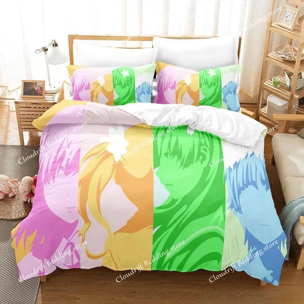 Nuovo Set Biancheria da Letto Kawaii Ragazze A Certain Scientific Railgun per Bambini Ragazzi Ragazze Twin Queen Size Copripiumino Federa Letto Bambini Adulti