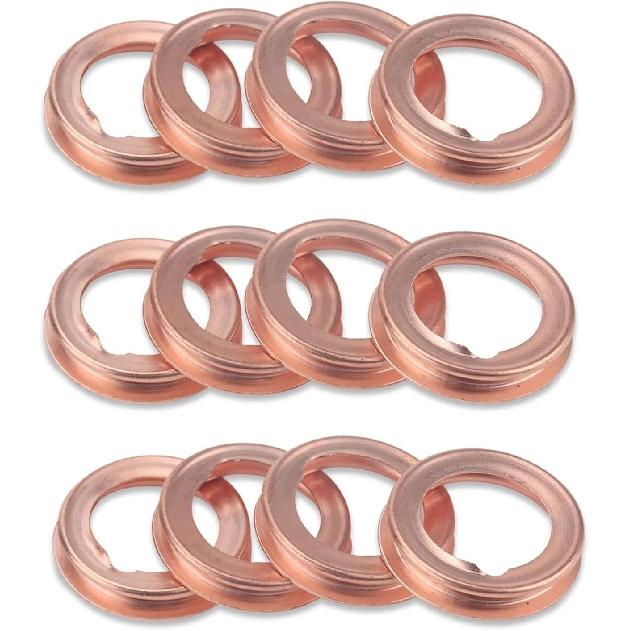 12 PCS Oil Drain Plug Gasket, Anti-Leak Oil Drain Plug Washer, Automotive Copper Crush Washer Seal, OE #11026-01M02, for Nissan Sentra Rogue Xterra