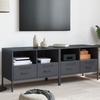 VidaXL Meubles TV 2 pcs, Armoires de Télévision avec Pieds, Supports Télé avec Rangement Salle de Séjour, Anthracite 843047