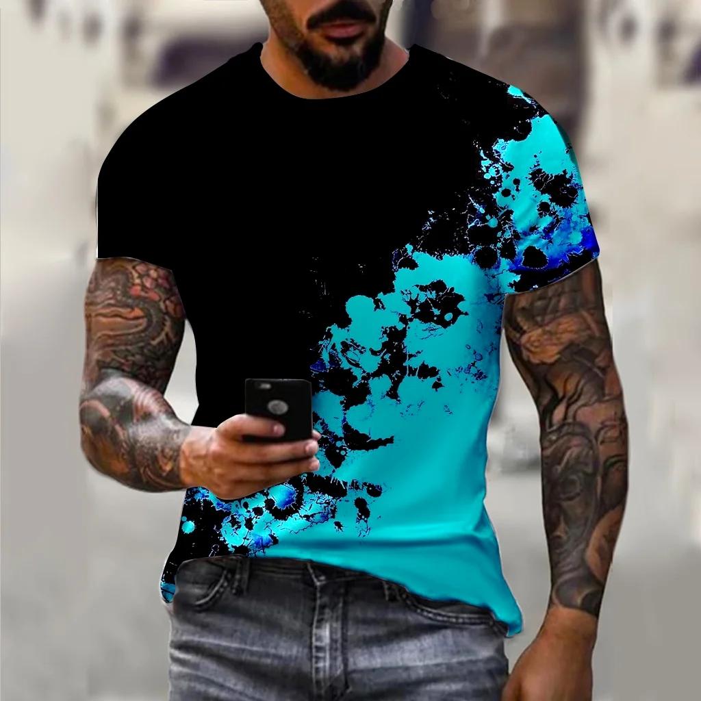 Summer Fashion New Men's Printed T-shirt O-Neck Pullover Large Short Sleeve Street Fashion Harajuku Luxury Top
