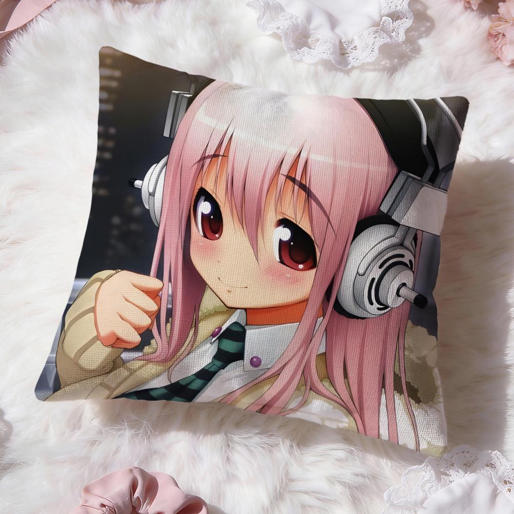 милая S-SUPER SONICO Наволочка Премиум Комфорт Двусторонняя Подушка - Дизайн Два в Одном для Любой Комнаты и Салона Автомобиля 30cmx30cm