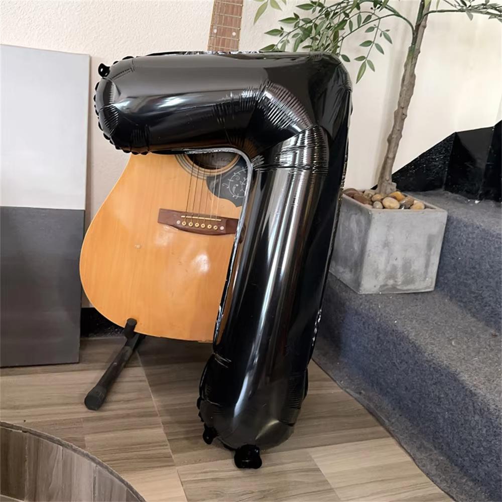 1pc INS 32inch Black Large Number Foil Balloons Figure Helium Balloon Birthday decals Photo props Birthday Party Decorations