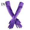 Full Finger Gloves 1 Pair Wedding Super Soft Elastic Fade-Resistant Washable Vivid Color Decorative Satin Women Elbow Length Evening Party Long
