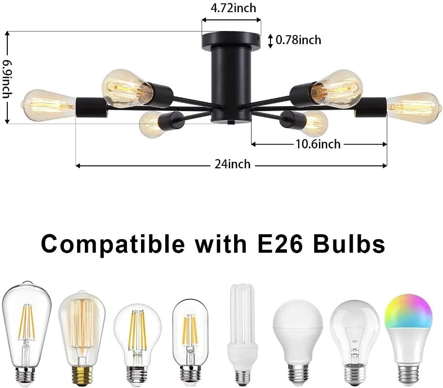 Lampada da soffitto in ferro battuto nordico Personalite Grand Living Room Light Semplice e moderna Sala da pranzo Studio Camera da letto Illuminazione