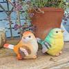 2pcs Resin Parrot Statue Mini Bird Sculpture Simulation Birds Figurine  Home Decoration