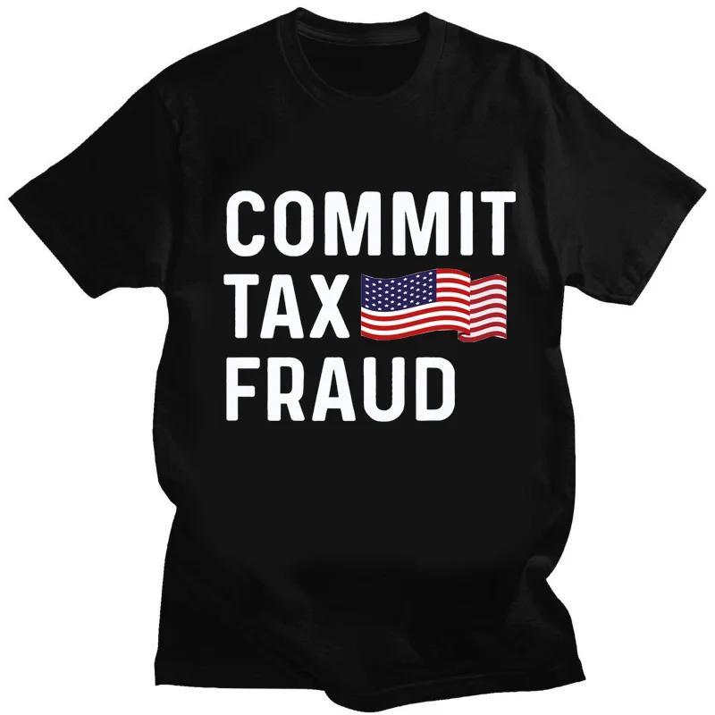 

Футболка Commit Tax Fraud Футболка Харадзюку Мультяшная с надписью Графическая Повседневная с круглым вырезом и коротким рукавом Футболка больших размеров 50973 4XL