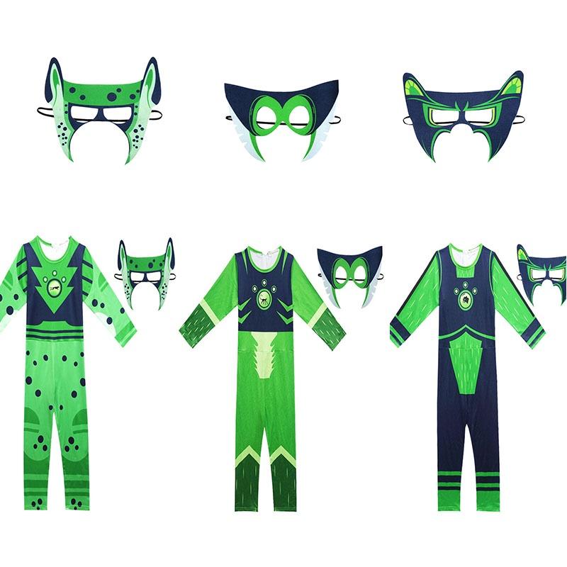 Wild Kratts Creature Power Suit Costume For Kids With Green Navy Jumpsuit And Mask