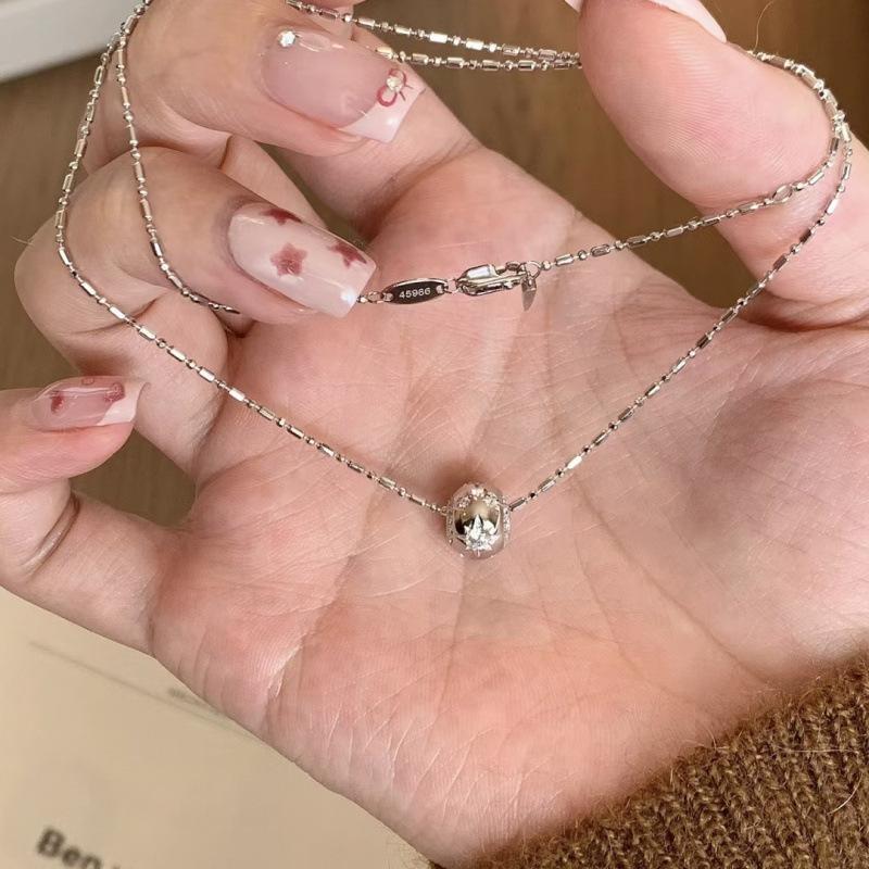 Средневековое ручной работы матовое ожерелье-октаграмма женское нишевое дизайнерское чувство цветной цирконий Дунайская звезда ключичная цепочка