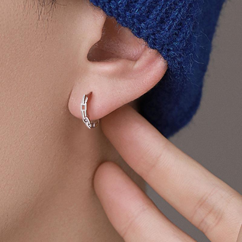 Men's Trendy Stud Earrings: Minimalist European & American Hip-Hop Hoops