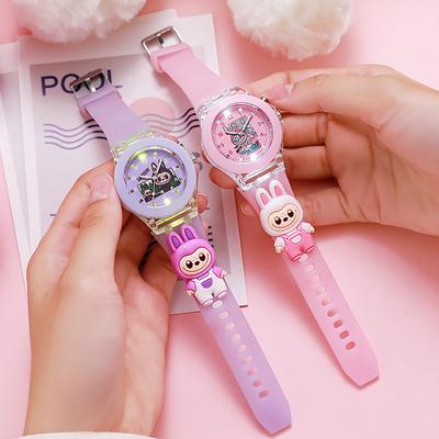 Children's Cartoon Watch Primary and Secondary School Students Cute Quartz Watch Led Luminous Luminous Colorful Watch