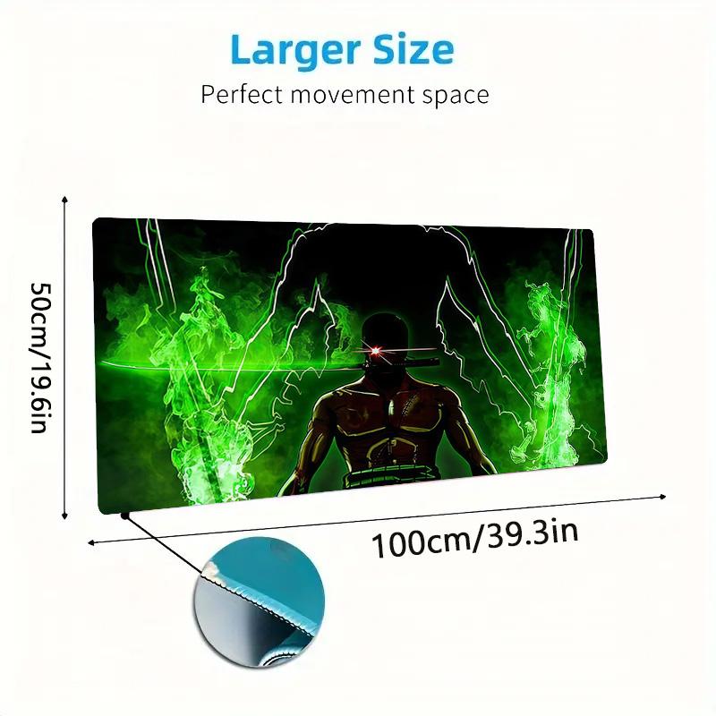 Roronoa Zoro Print Cushion Non-slip Laptop Tablet Big Mousepad XXL Mat Mini PC Playmat With Lock Edge