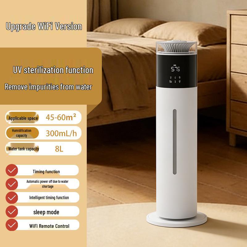 Large Capacity Floor Standing Humidifier for Living Room, Bedroom, Mother & Baby, Low Noise, Timer, Mist Humidification, Hydrating
