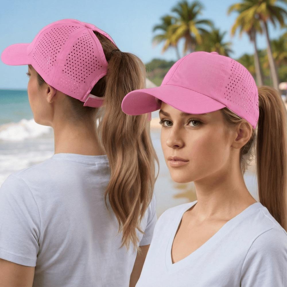 

Unisex baseball cap with ponytail opening - breathable quick-drying mesh cap, suitable for both men and women, adjustable design Adjustable розы красного