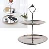 Desktop Shelf 2 Tier Counter Rack Shelf Stainless Steel Minimalist Round Countertop Stand for