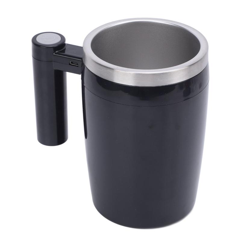 380ml Electric Mixing Mug Rechargeable Stainless Steel Self Mixing Stirring Coffee Mug For Coffee Tea Hot Chocolate Milk Black