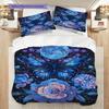 Flowers and Insects Pattern Bedding Quilt Set Quilt Cover Pillowcase Home Decoration Birthday Gift (1 * duvet cover + 2 * pillowcase, without core)