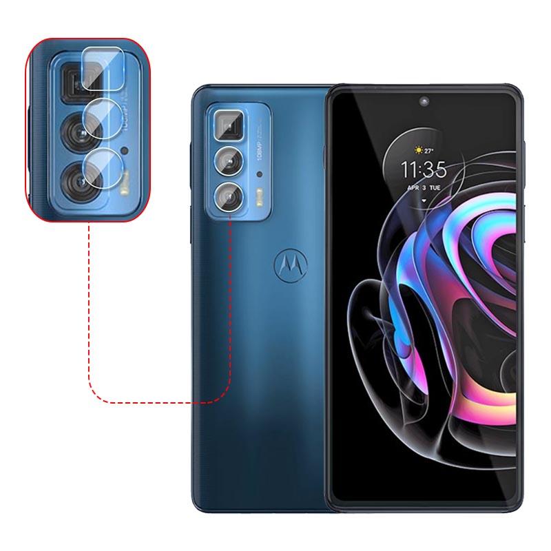Cover Per Motorola Moto Edge 20 PRO + 2 Vetri Temperati - Custodia In TPU Trasparente Con Angoli Rinforzati, Sottile E Morbida (Viola/Blu)