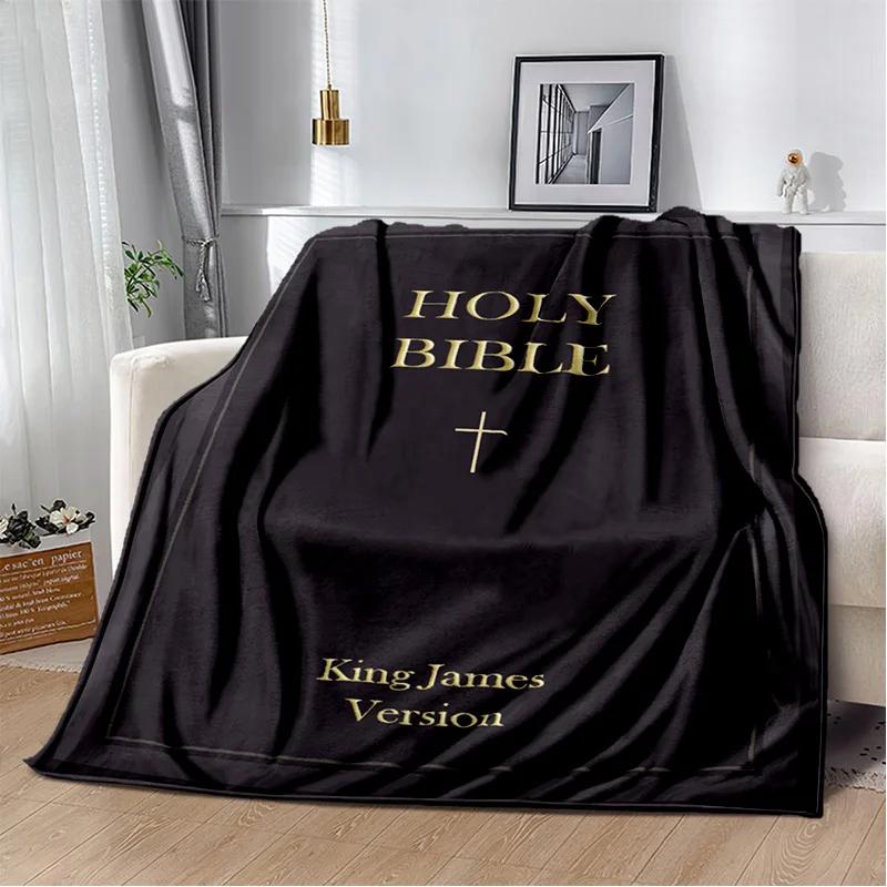Holy Bible Cross Jesus Pray Soft Plush Blanket,Flannel Blanket Throw Blanket for Living Room Bedroom Bed Sofa Picnic Cover Kids