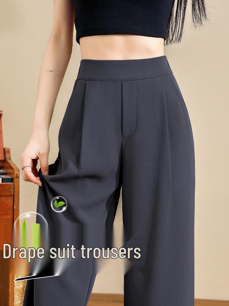 

2026 Spring/Summer Women s High Waist Black Straight Leg Suit Pants L (106-120 jin)