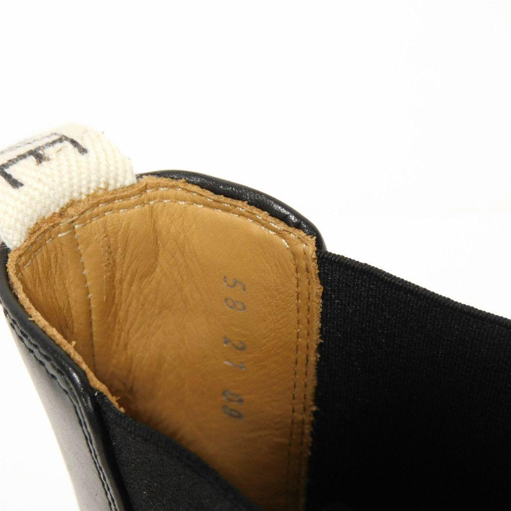 Used 12695 Chelsea Ankle Boots, L815S05X12, 7900, Size 37, Short Side Gore Calfskin, White Two-Tone, 9.4" Logo, Black,